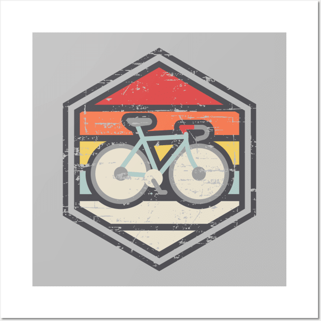 Retro Badge Road Bike Light Wall Art by rojakdesigns